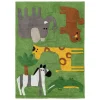 Hot MyMobel Alfombra animales verde algodón infantil 160 x 120 cm