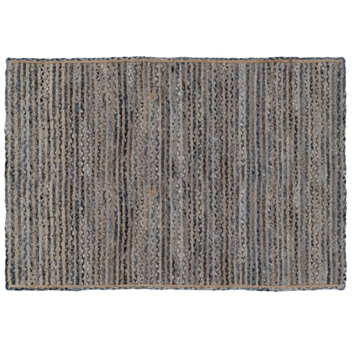 Discount MyMobel Alfombra natural-azul yute-algodón 230 x 160 cm