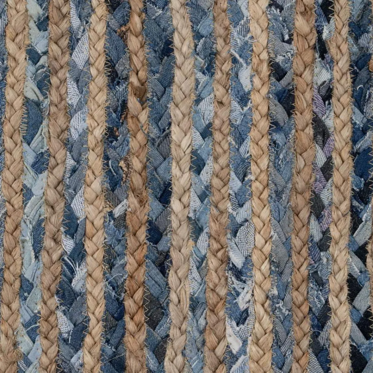 Discount MyMobel Alfombra natural-azul yute-algodón 230 x 160 cm