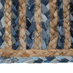 Discount MyMobel Alfombra natural-azul yute-algodón 230 x 160 cm