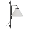 Clearance MyMobel Aplique pared negro metal-tejido moderno 25 x 37 x 60 cm