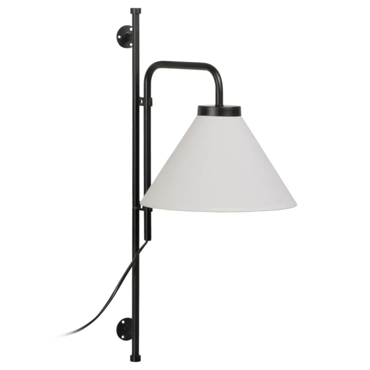 Clearance MyMobel Aplique pared negro metal-tejido moderno 25 x 37 x 60 cm