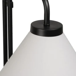 Clearance MyMobel Aplique pared negro metal-tejido moderno 25 x 37 x 60 cm