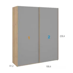 New MyMobel Armario 2 puertas correderas con espejo JAIDEN A11