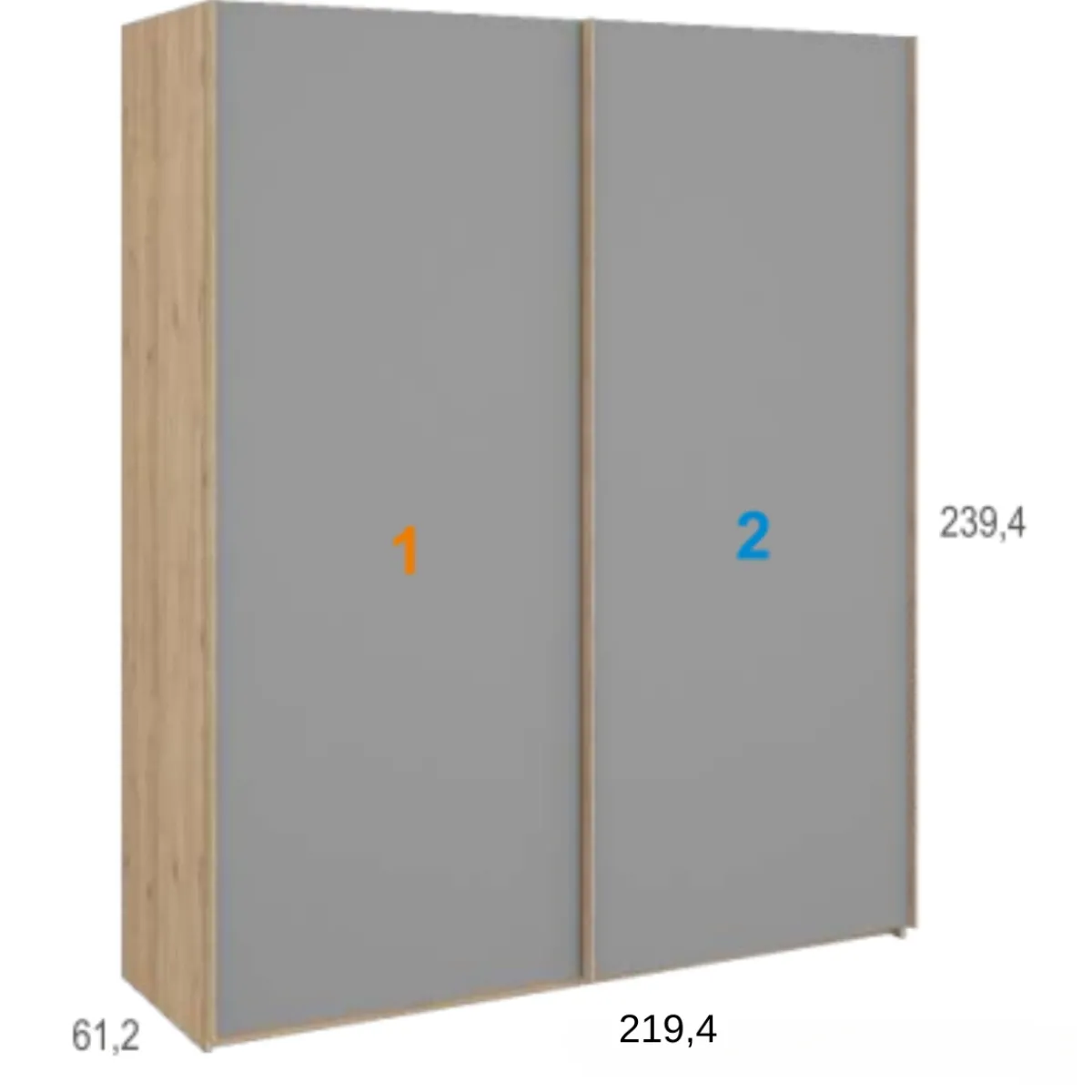 New MyMobel Armario 2 puertas correderas JAIDEN A09