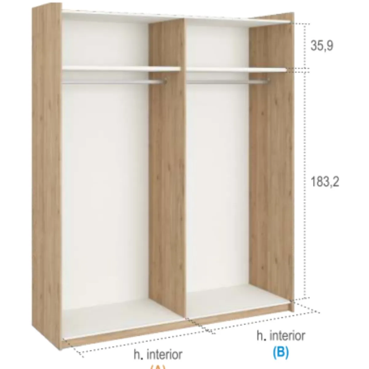 New MyMobel Armario 2 puertas correderas JAIDEN A09