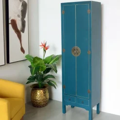 Sale MyMobel Armario 2 puertas y 2 cajones azul dm 55 x 33 x 185 cm