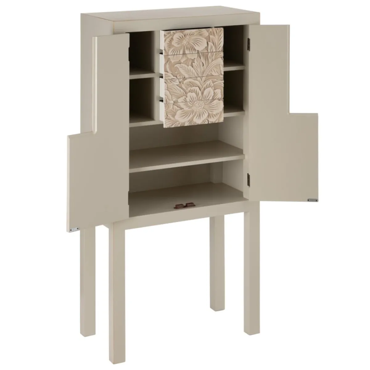 Best MyMobel Armario cabinet taupe dm salón 60 x 30 x 130 cm