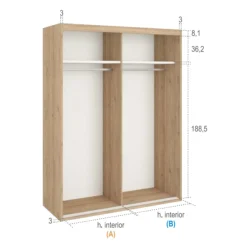 Online MyMobel Armario de 2 puertas correderas JAIDEN A06