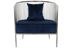Online MyMobel Butaca acero poliester 66x69x70 azul marino