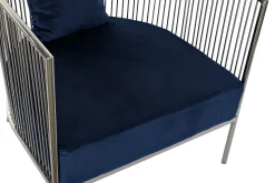 Online MyMobel Butaca acero poliester 66x69x70 azul marino