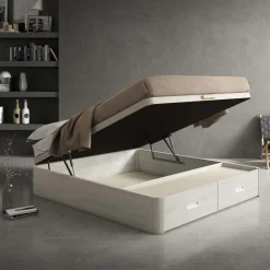 Best MyMobel Canapé NUIT abatible con cajones BLANCO 135*190