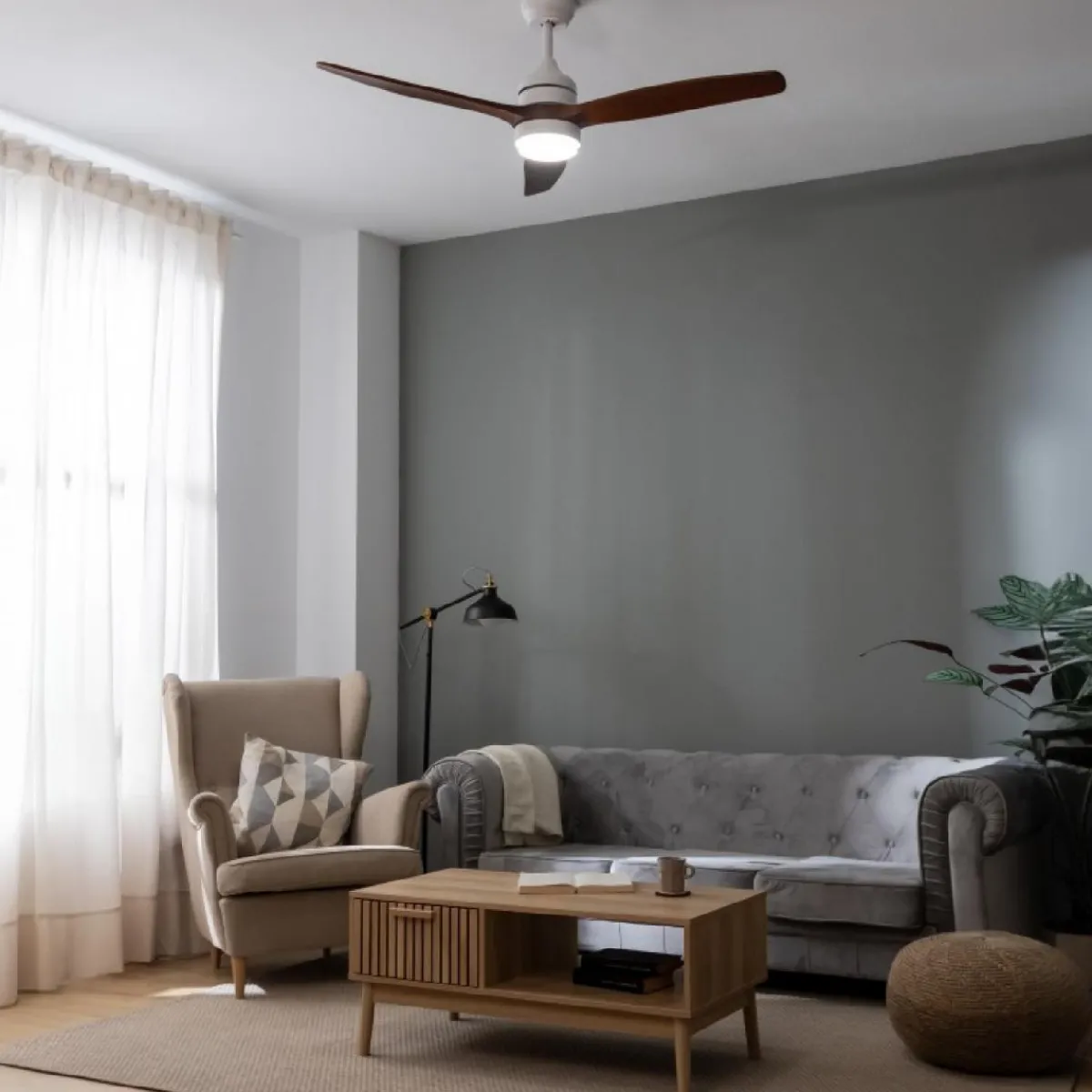 Best MyMobel Cecotec Ventiladores de techo con luz EnergySilence Aero 5275 White&BlackWood