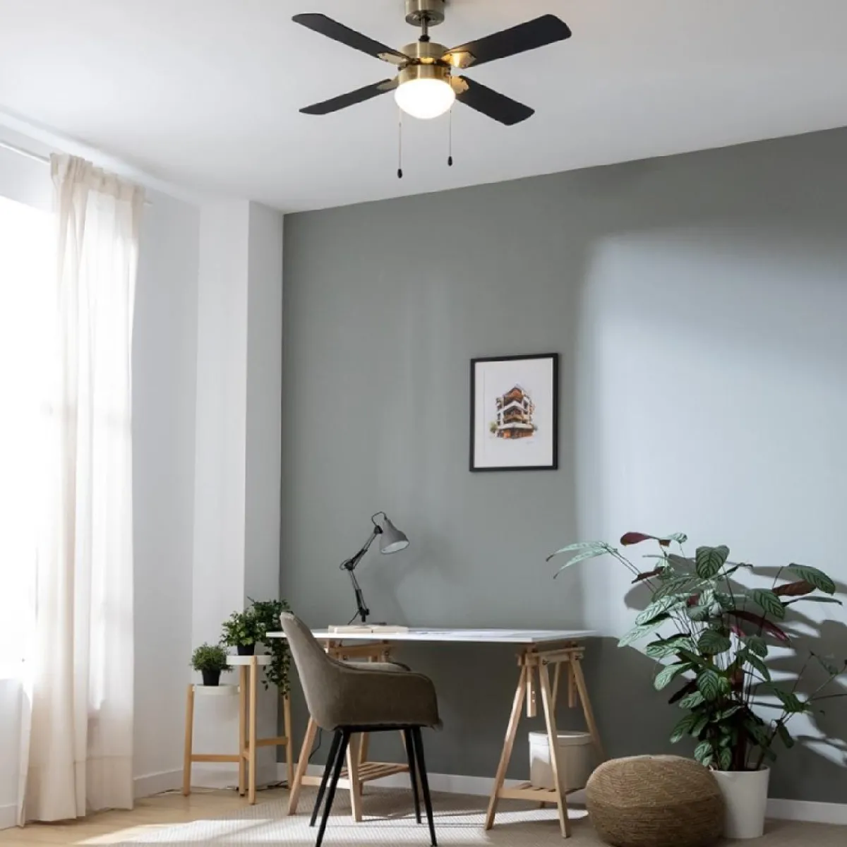 Clearance MyMobel Cecotec Ventiladores de techo con luz EnergySilence Aero 450 GoldBlack