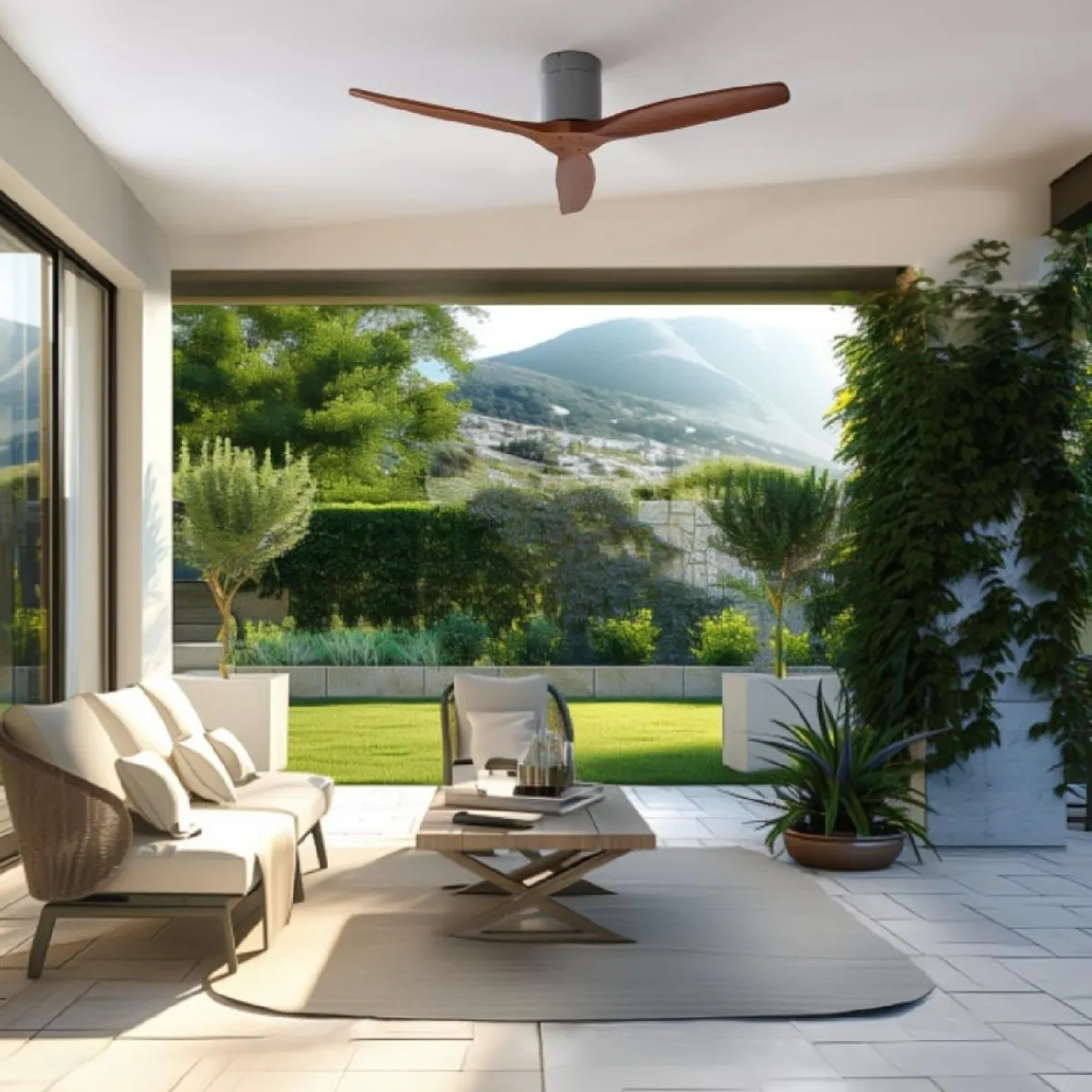 Hot MyMobel Cecotec Ventiladores de techo sin luz EnergySilence Aero 5500 Aqua IronDarkWood Connected
