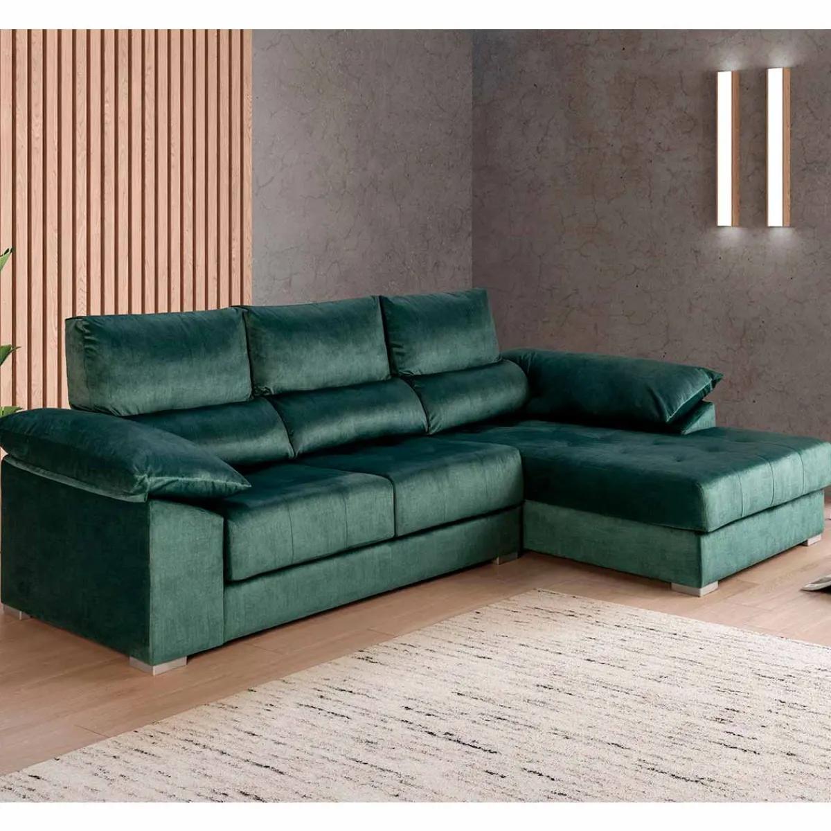 Discount MyMobel Chaiselongue KARPEL Chaiselongue vista de frente derecha