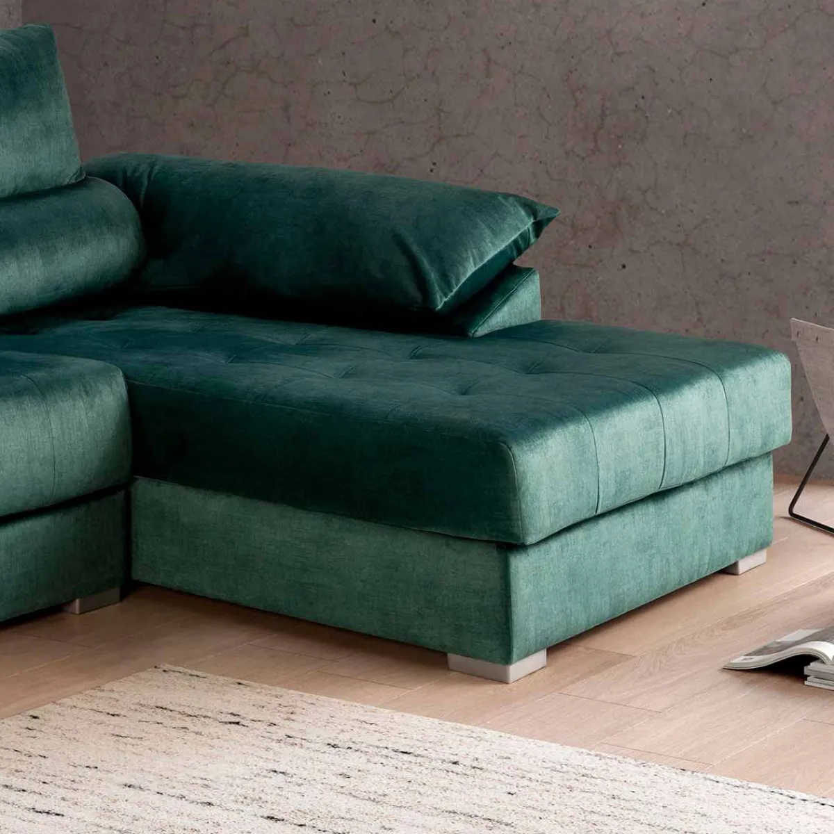 Discount MyMobel Chaiselongue KARPEL Chaiselongue vista de frente derecha