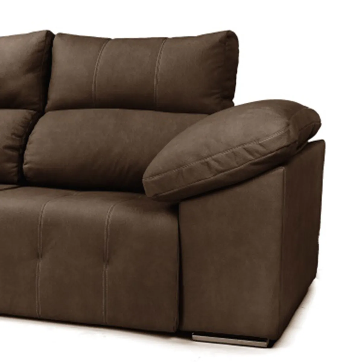 Best MyMobel Chaiselongue relax eléctrico BOLTO Derecha vista de frente Tela chocolate