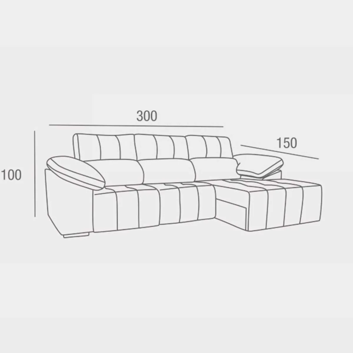 Best MyMobel Chaiselongue relax eléctrico BOLTO Derecha vista de frente Tela chocolate