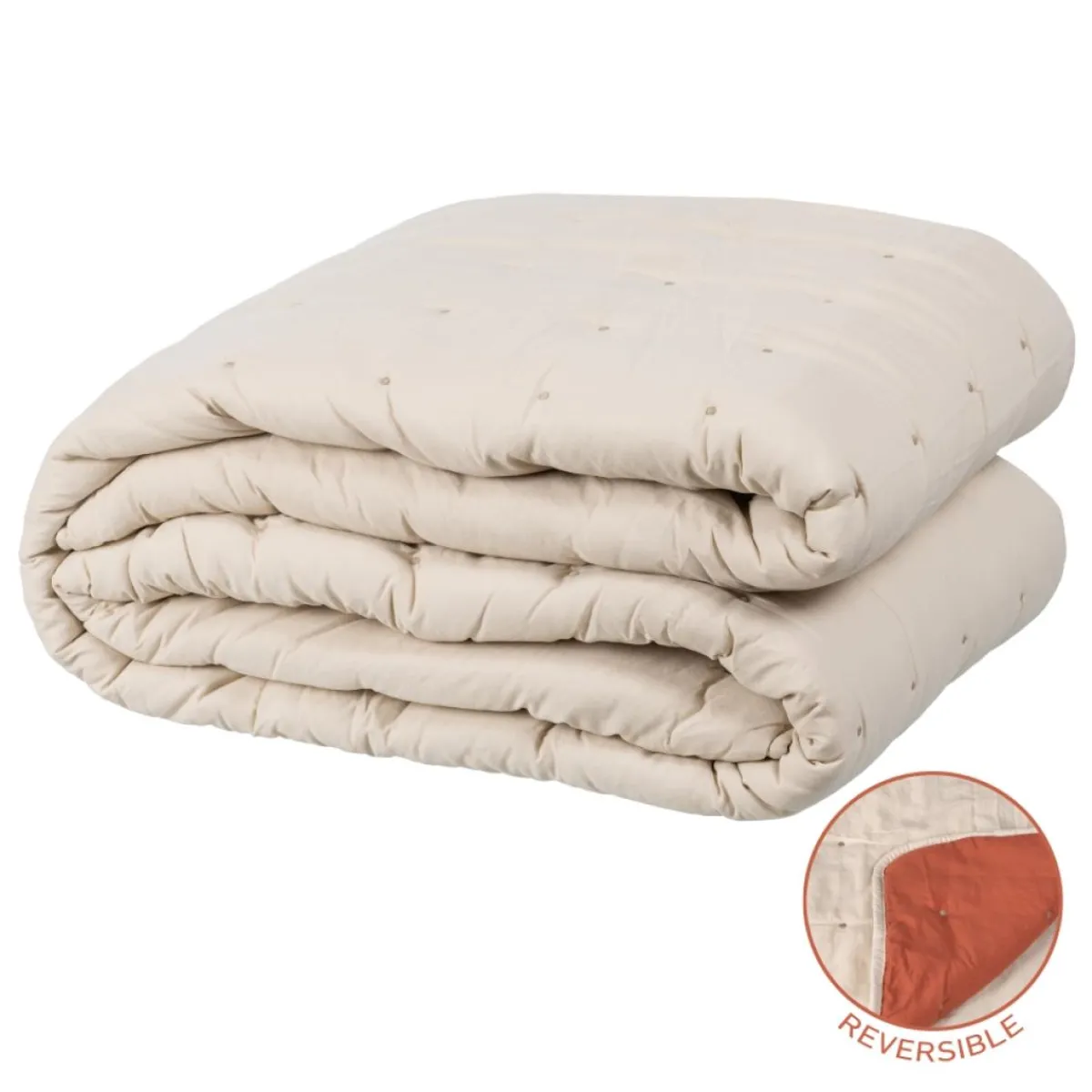 Hot MyMobel Colcha reversible beige-teja microfibra 270 x 280 cm