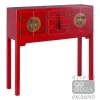 Sale MyMobel Consola 4 puertas y 3 cajones rojo 95 x 26 x 90 cm