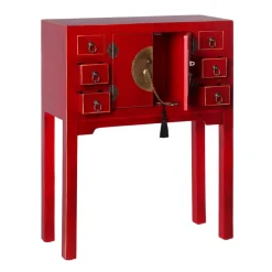 Sale MyMobel Consola 2 puertas y 6 cajones rojo 63 x 26 x 80 cm