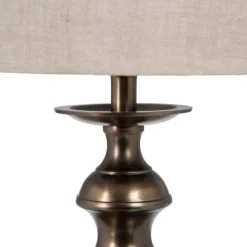 Best MyMobel Lámpara mesa bronce tejido-metal 33 x 33 x 66 cm