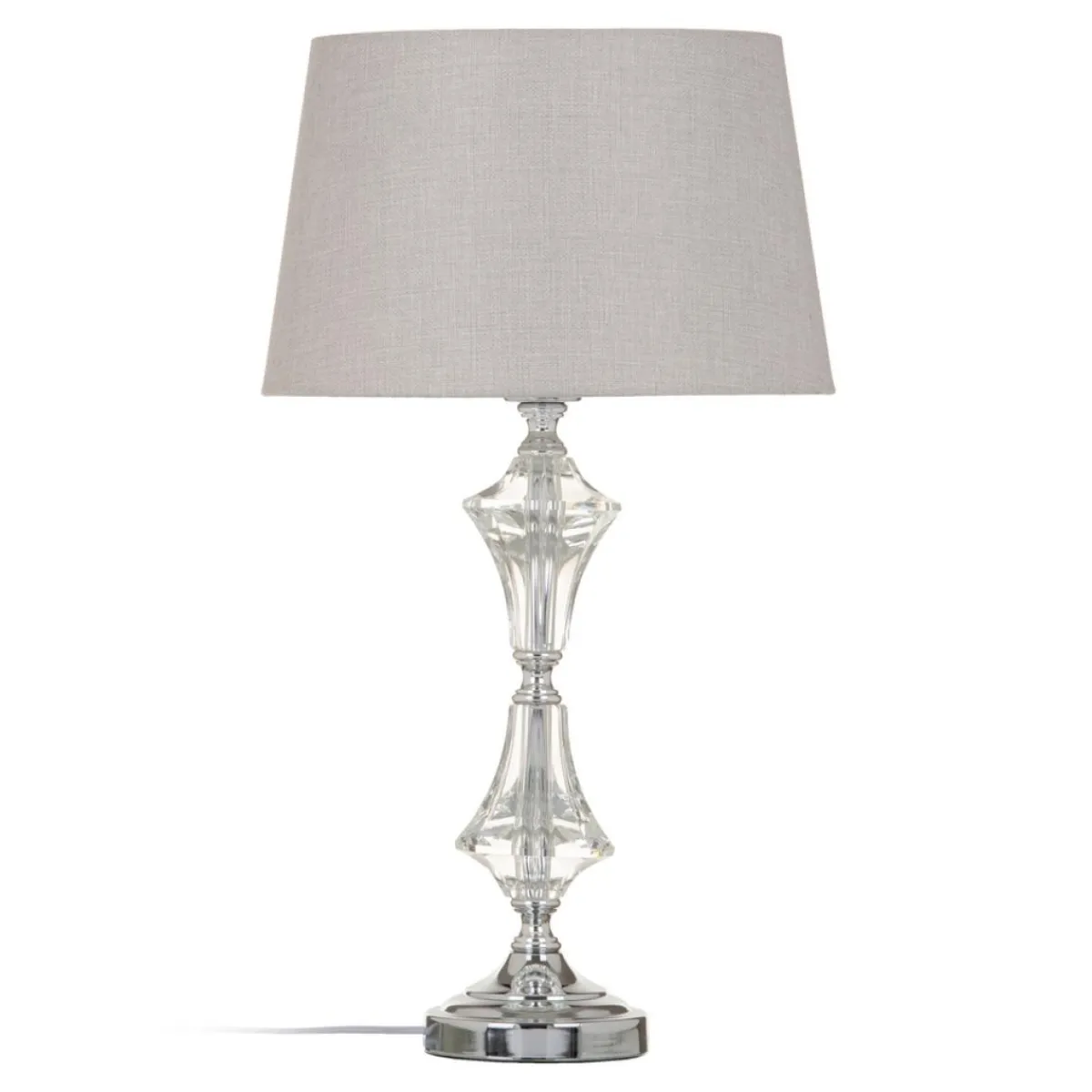 Discount MyMobel Lámpara mesa plata cristal decoración 32 x 32 x 57 cm