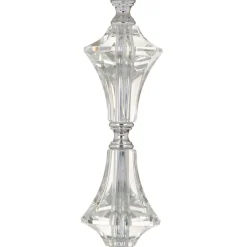 Discount MyMobel Lámpara mesa plata cristal decoración 32 x 32 x 57 cm