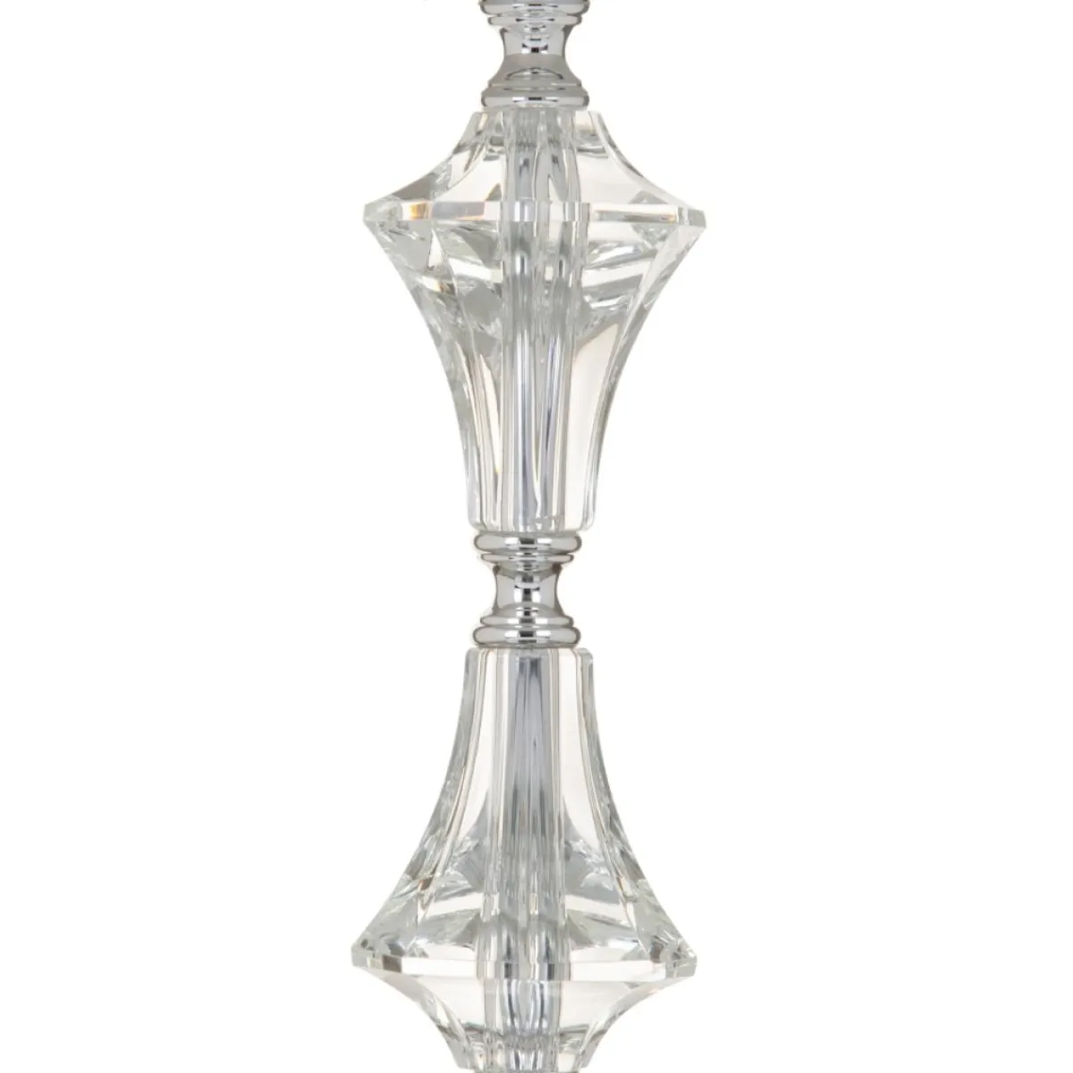 Discount MyMobel Lámpara mesa plata cristal decoración 32 x 32 x 57 cm
