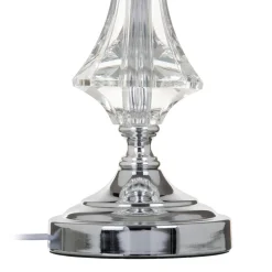 Discount MyMobel Lámpara mesa plata cristal decoración 32 x 32 x 57 cm