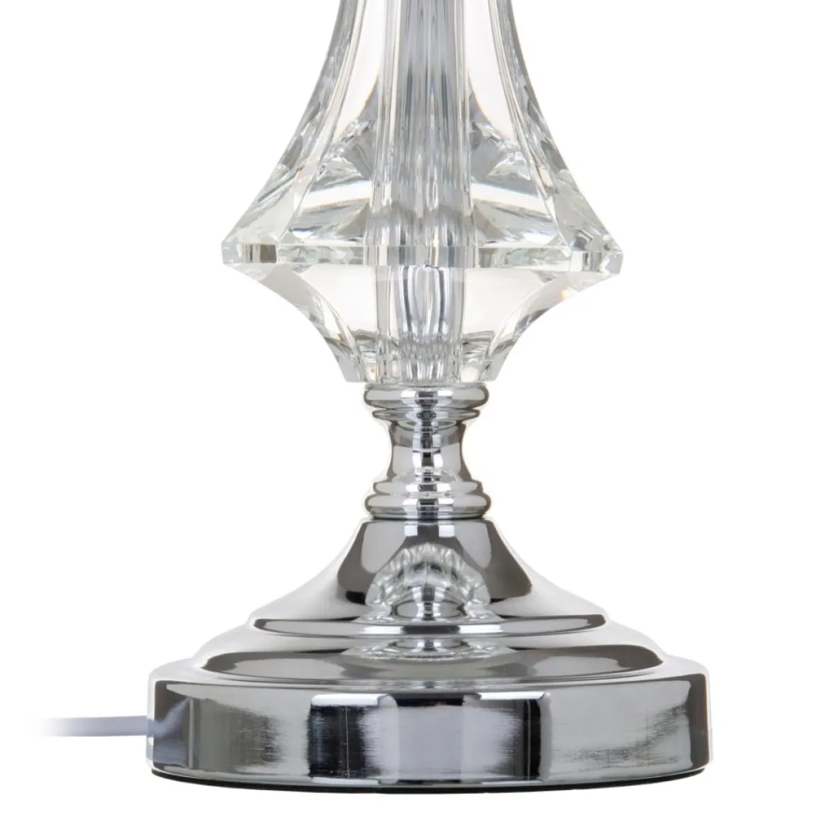 Discount MyMobel Lámpara mesa plata cristal decoración 32 x 32 x 57 cm