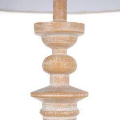 Best MyMobel Lámpara suelo natural madera - tejido 50 x 50 x 157 cm