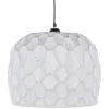 Discount MyMobel Lámpara techo blanco rozado metal 35,50 x 35,50 x 29,50 cm