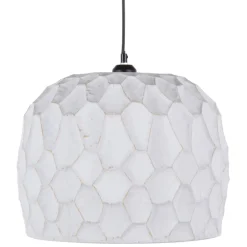 Discount MyMobel Lámpara techo blanco rozado metal 35,50 x 35,50 x 29,50 cm