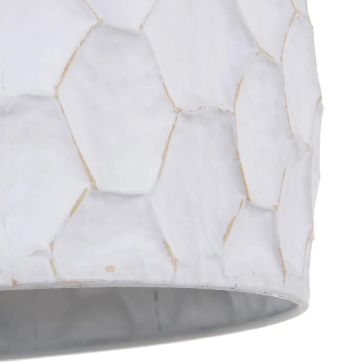 Discount MyMobel Lámpara techo blanco rozado metal 35,50 x 35,50 x 29,50 cm