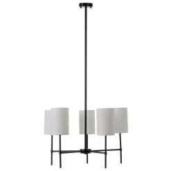 Online MyMobel Lámpara techo blanco-negro tejido-metal 64 x 64 x 38 cm