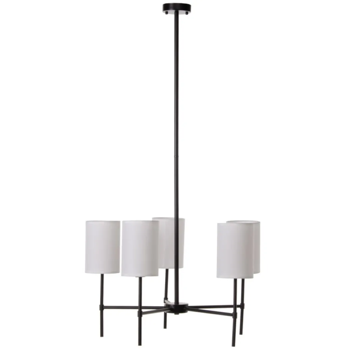 Online MyMobel Lámpara techo blanco-negro tejido-metal 64 x 64 x 38 cm