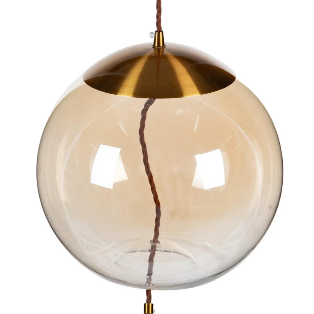 Outlet MyMobel Lámpara techo champán metal-cristal 30 x 30 x 30 cm