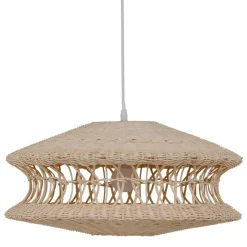 Online MyMobel Lámpara techo crema ratán-metal 52,50 x 52,50 x 25 cm