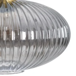 Clearance MyMobel Lámpara techo gris-oro metal-cristal 30 x 30 x 26 cm