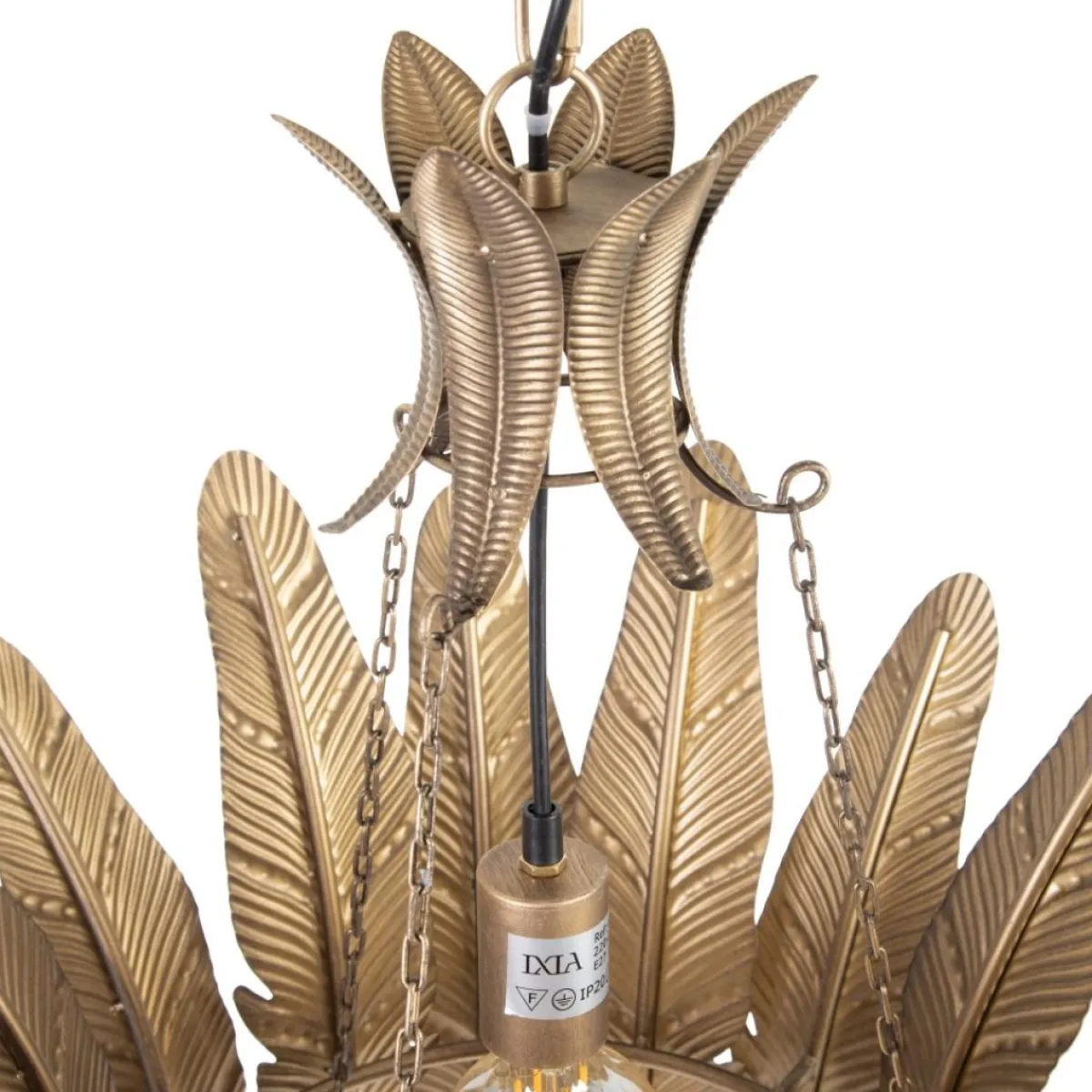 Sale MyMobel Lámpara techo hojas oro metal 55 x 55 x 60 cm