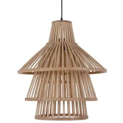 Discount MyMobel Lámpara techo natural bambú iluminación 53 x 53 x 54 cm