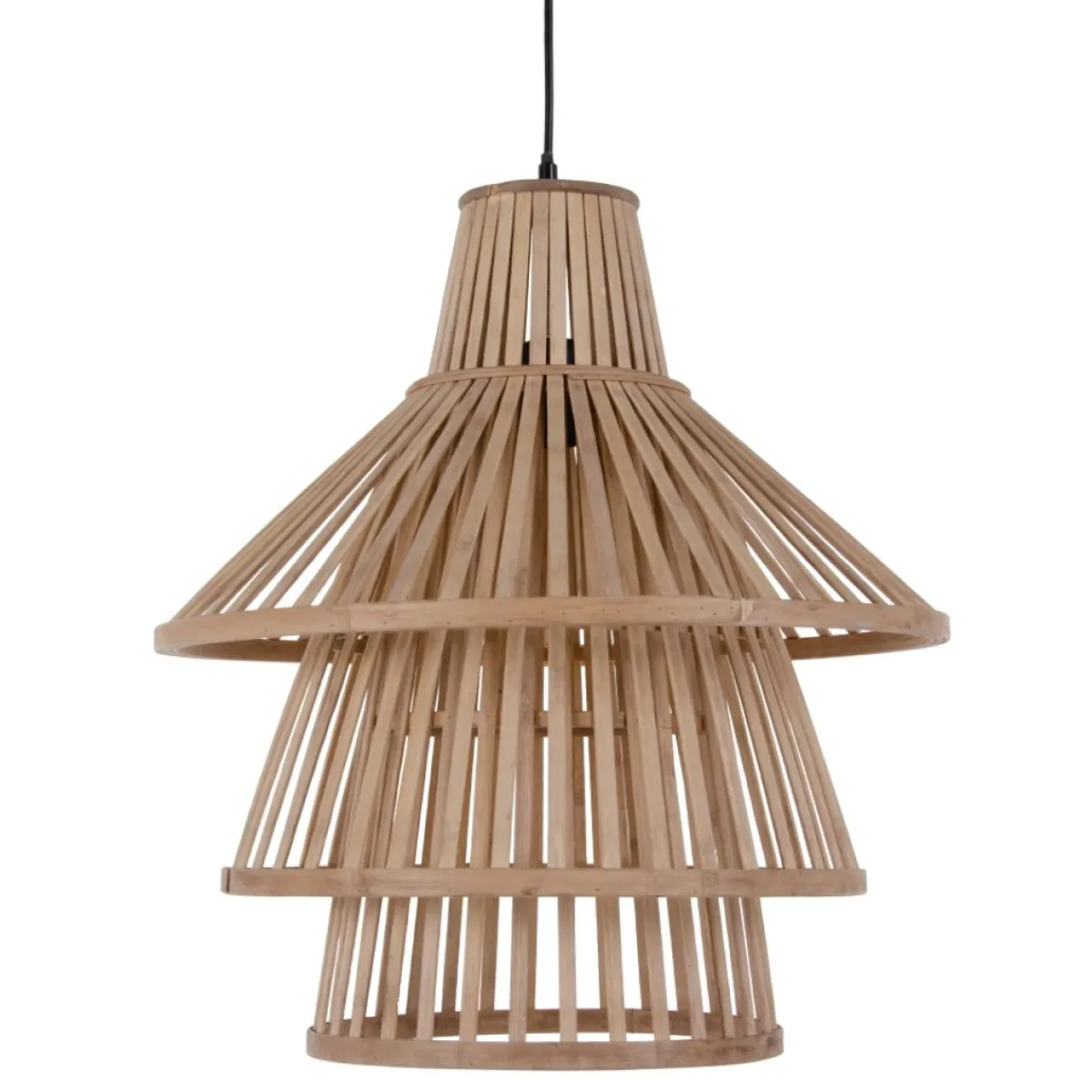 Discount MyMobel Lámpara techo natural bambú iluminación 53 x 53 x 54 cm
