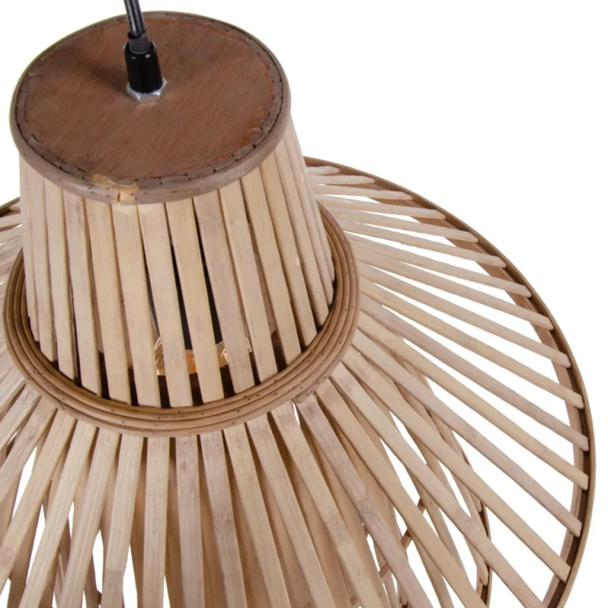 Discount MyMobel Lámpara techo natural bambú iluminación 53 x 53 x 54 cm