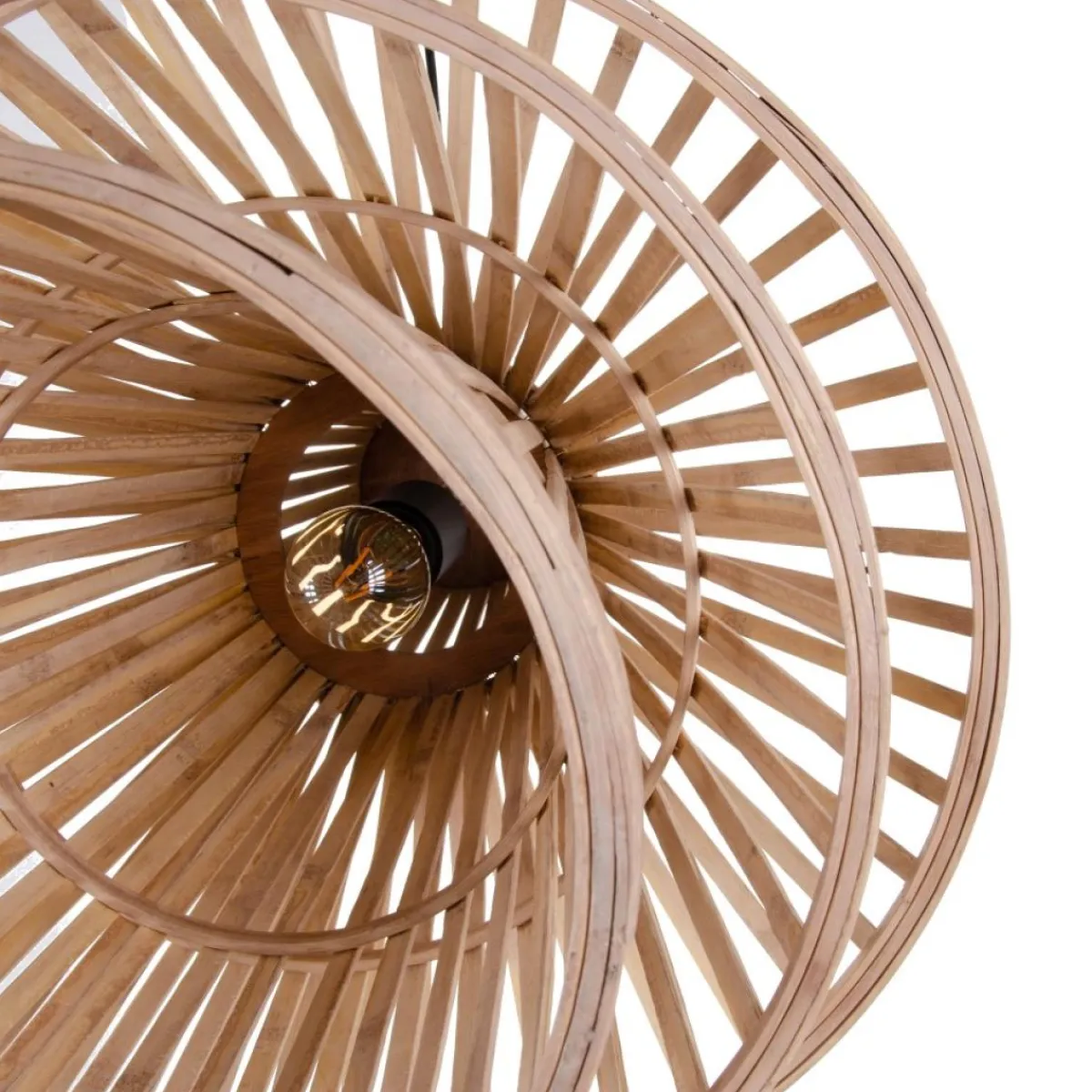 Discount MyMobel Lámpara techo natural bambú iluminación 53 x 53 x 54 cm