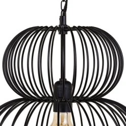 Discount MyMobel Lámpara techo negro hierro iluminación 34 x 34 x 70 cm