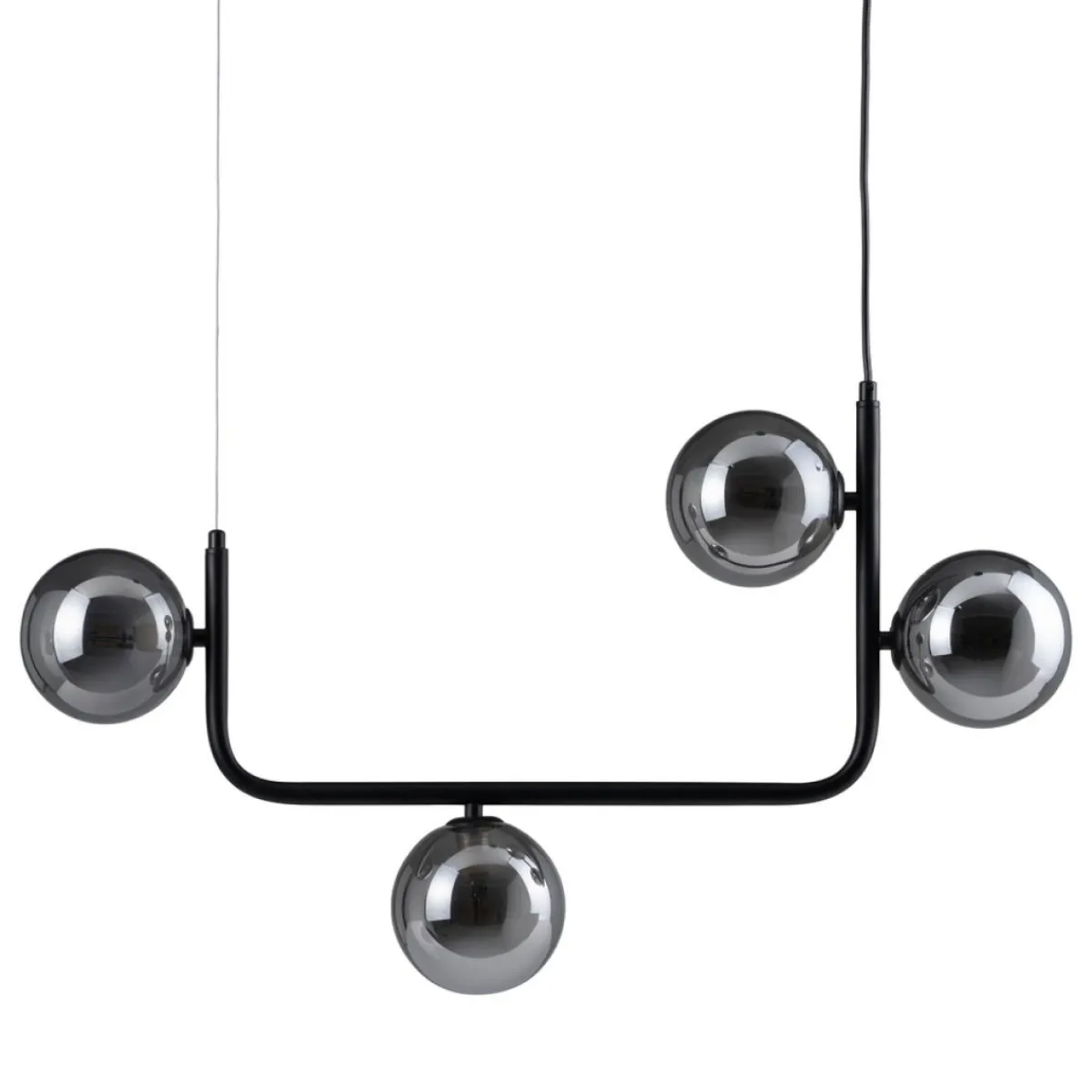 Clearance MyMobel Lámpara techo negro metal-cristal 85 x 15 x 32 cm