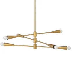 Fashion MyMobel Lámpara techo oro metal moderno 80 x 80 x 129,50 cm