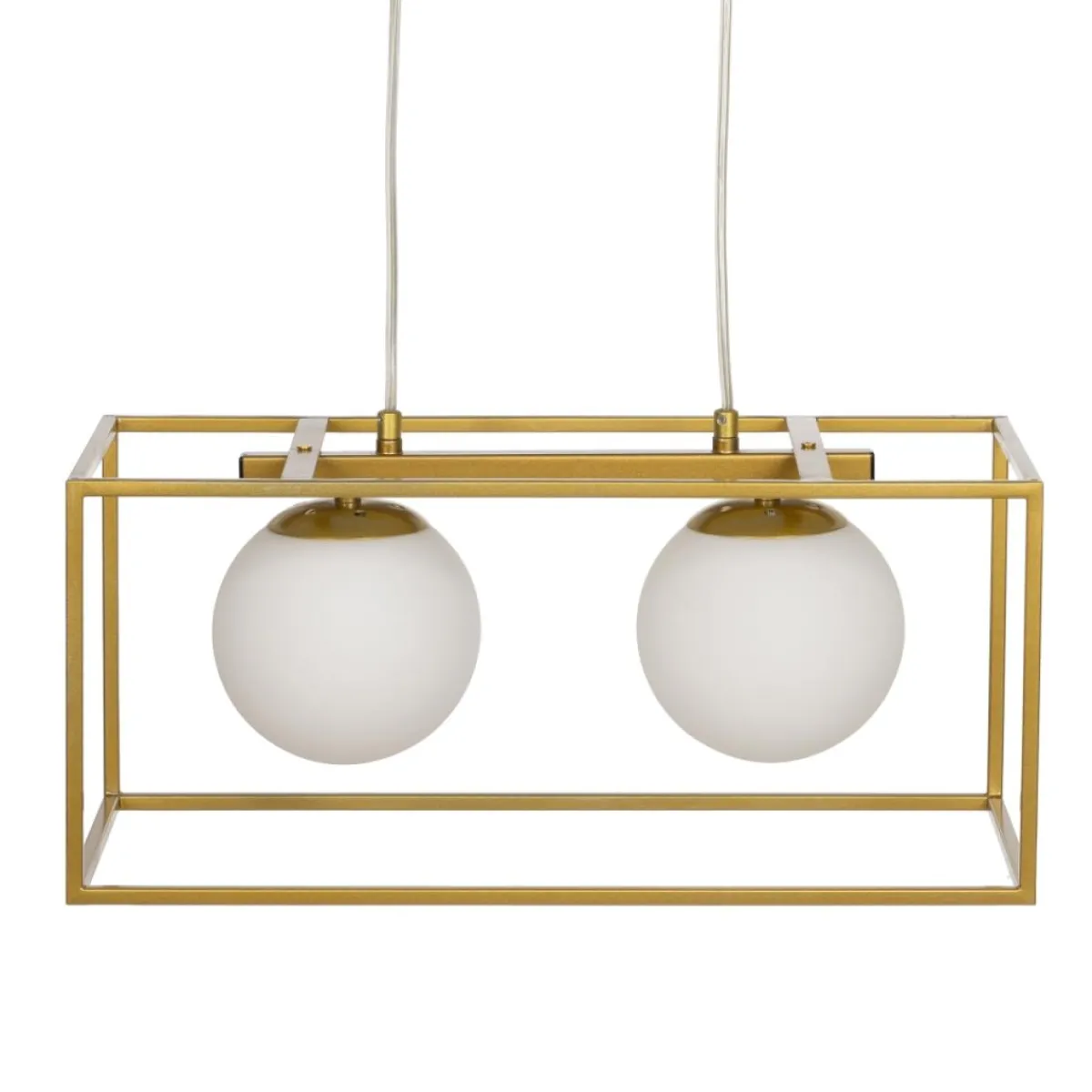 Outlet MyMobel Lámpara techo oro-blanco metal-cristal 45 x 20 x 20 cm
